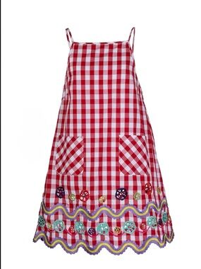 Celia B Red Gingham Embroidered A-Line Sundress - Women